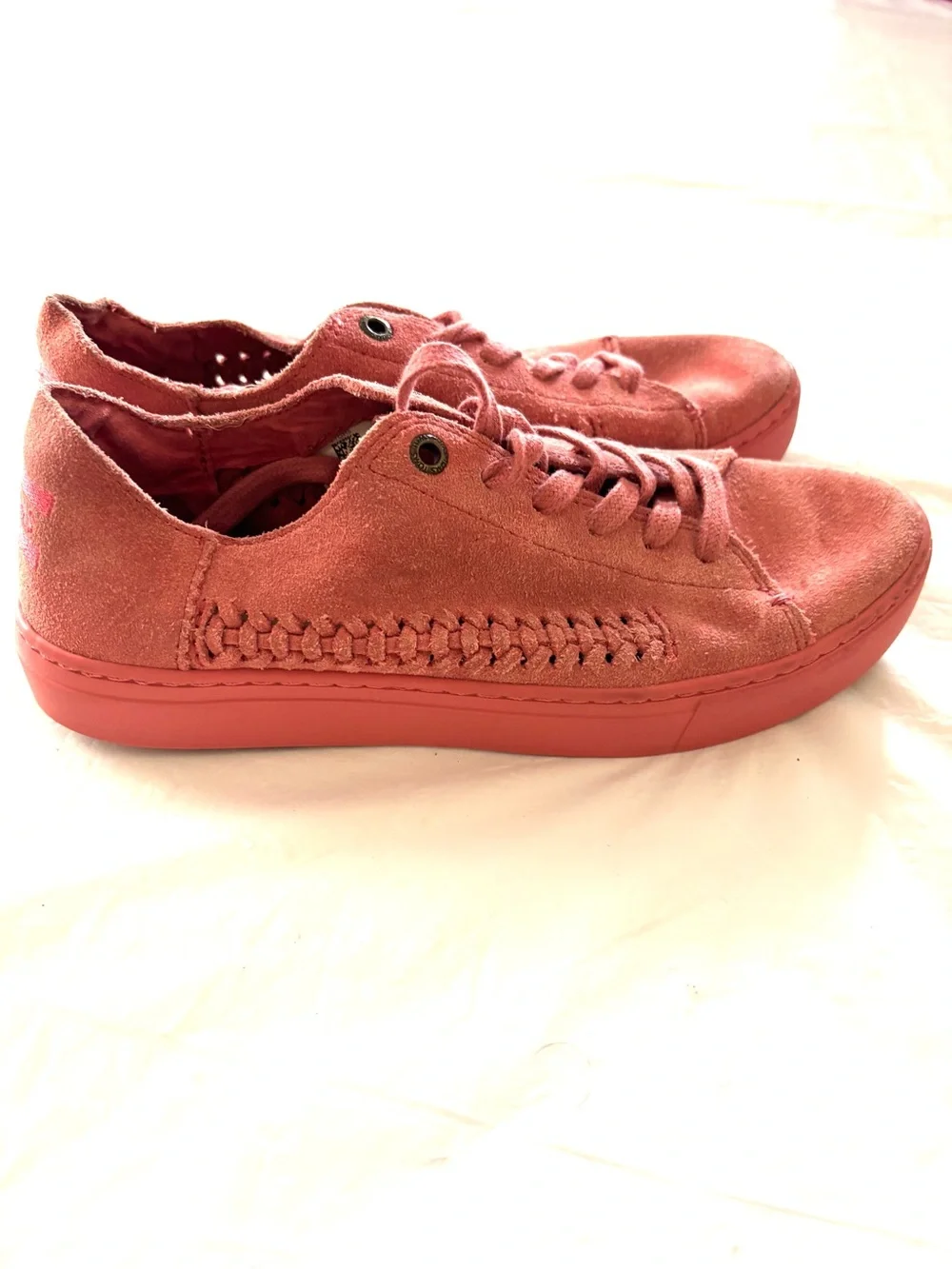 Toms Faded Rose Pink Lenox Suede Sneakers SZ 7.5 Worn